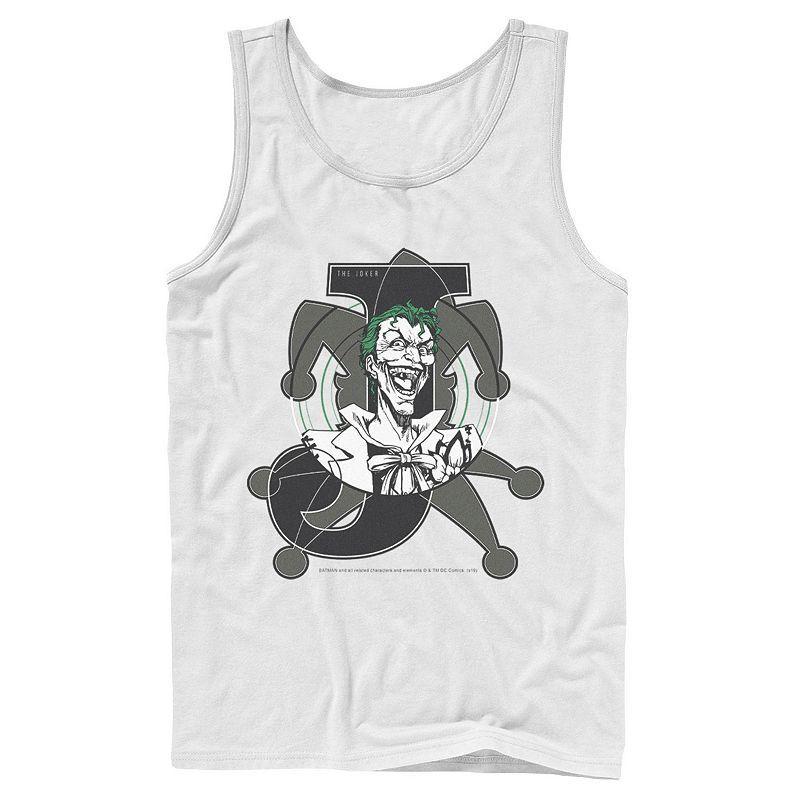 Men's DC Comics Joker Card Laughing Poster Tank Top, Size: Large, Black Product Image