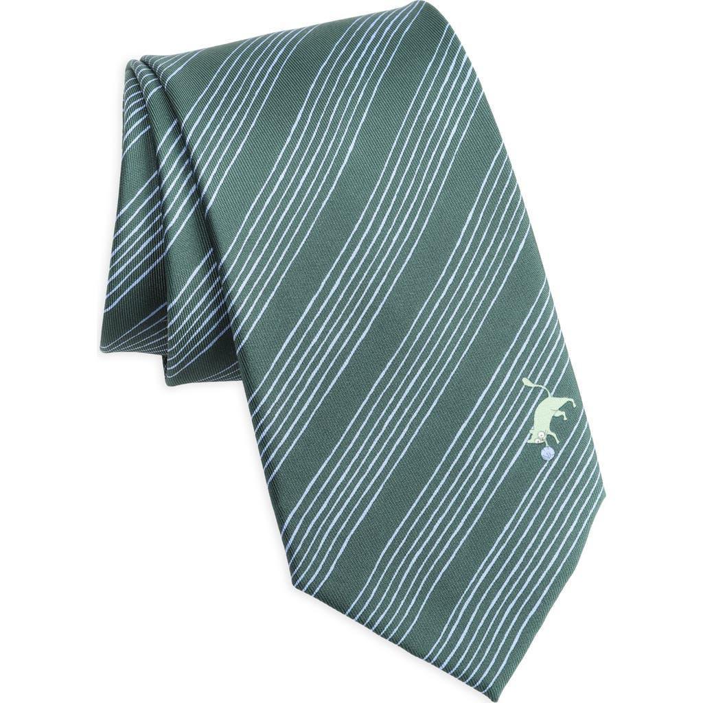 FERRAGAMO Virgola Silk Tie In Verde/celeste Product Image