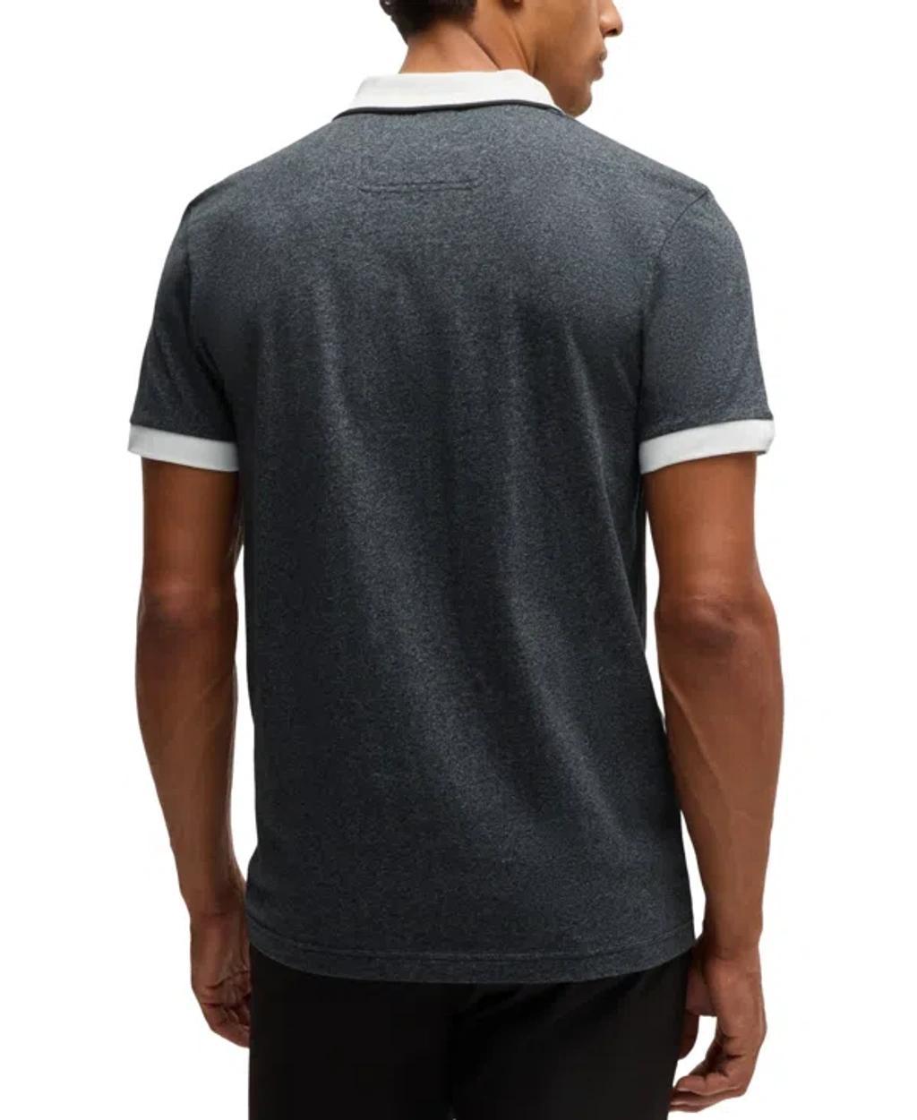 HUGO BOSS Boss By  Men's Striped Trim Polo In Gray Product Image