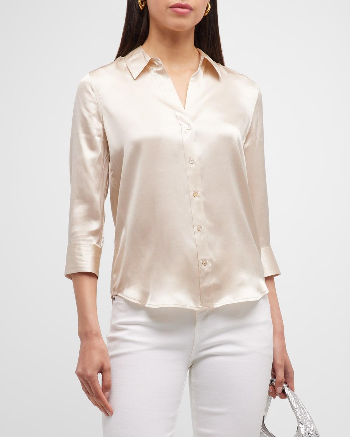 LAgence Dani Silk Charmeuse Blouse Product Image