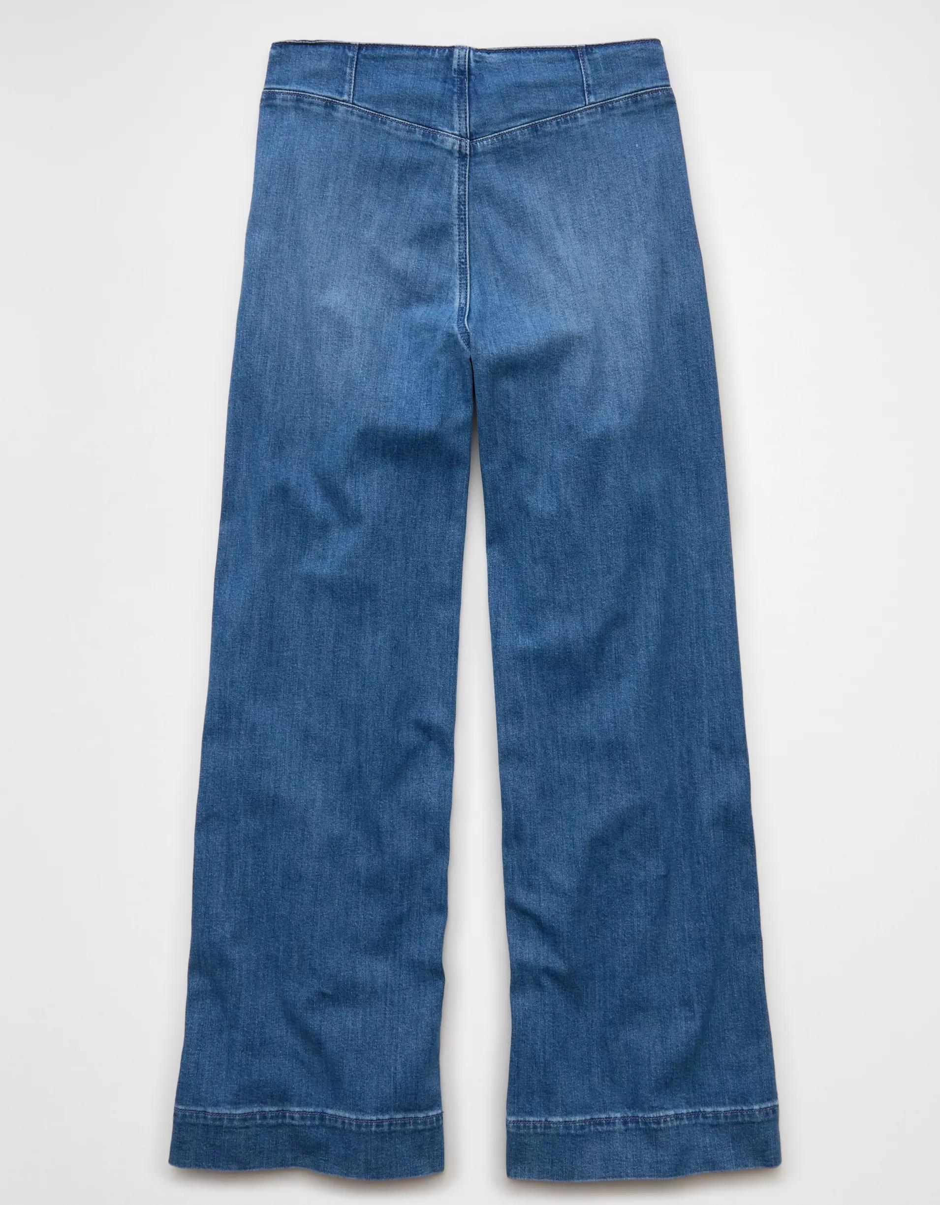 AE Dreamy Drape Stretch Super High-Waisted Baggy Wide-Leg Jean Product Image