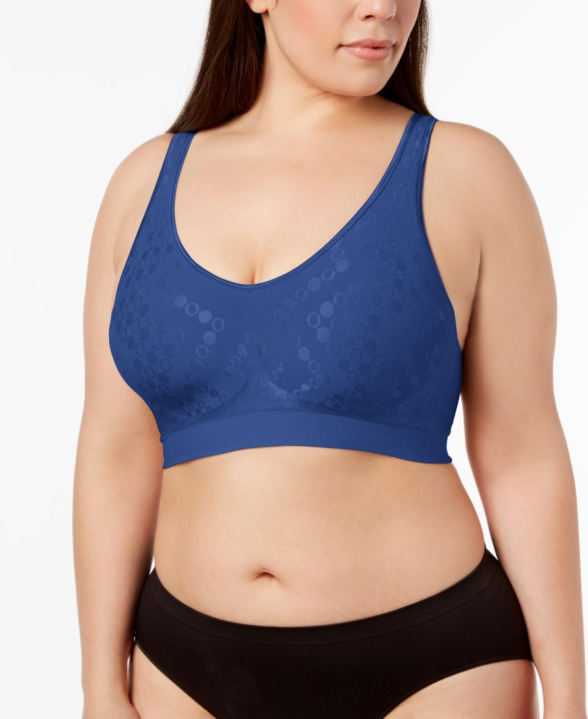 Bali Comfort Revolution Shaping Wireless Bra DF3488, Womens Blue Dot Product Image