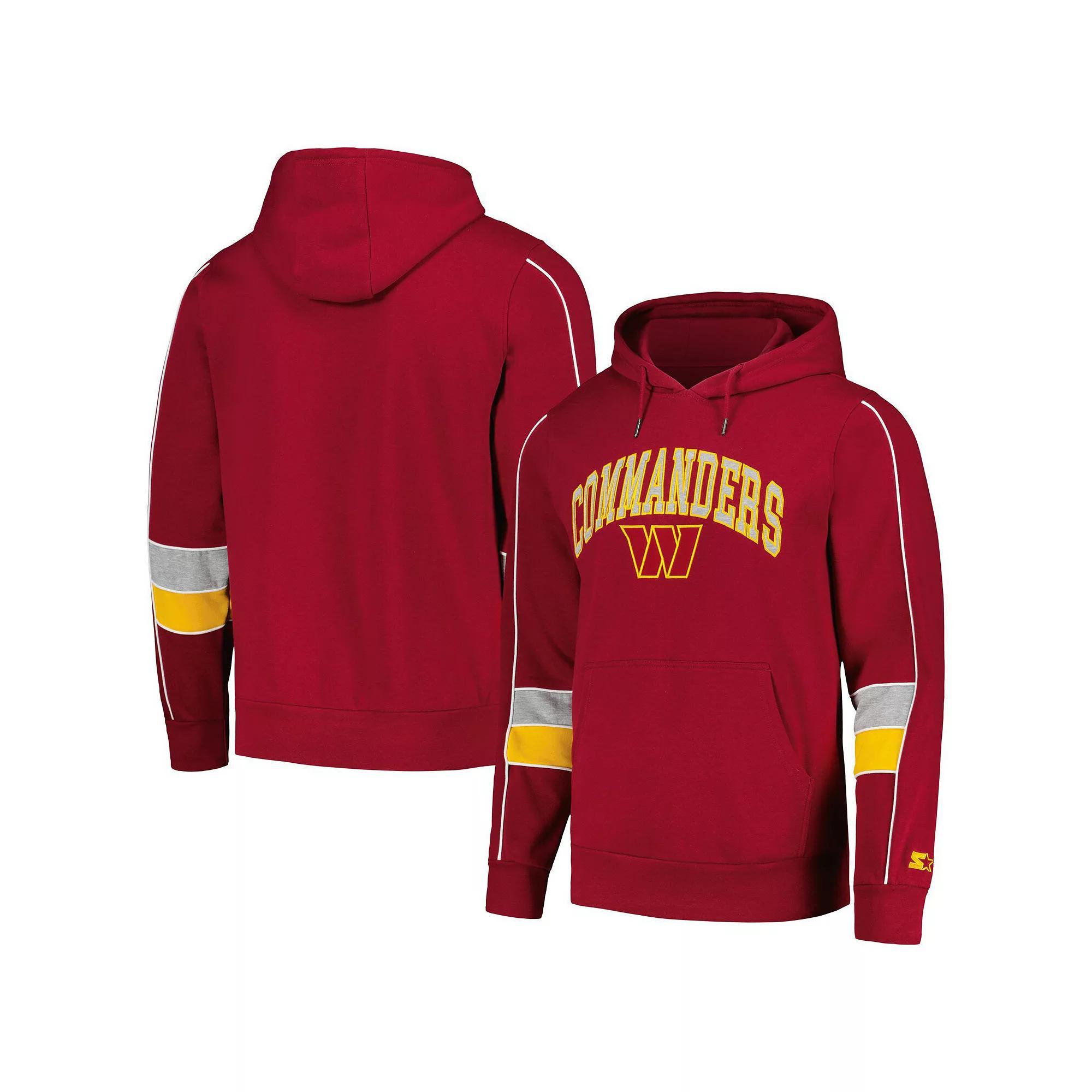 Men's Starter Red Tampa Bay Buccaneers Captain Pullover Hoodie, Size: Medium Product Image