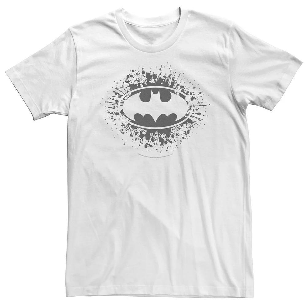 Big & Tall DC Comics Batman Splatter Logo Tee, Men's, Size: XL Tall, White Product Image