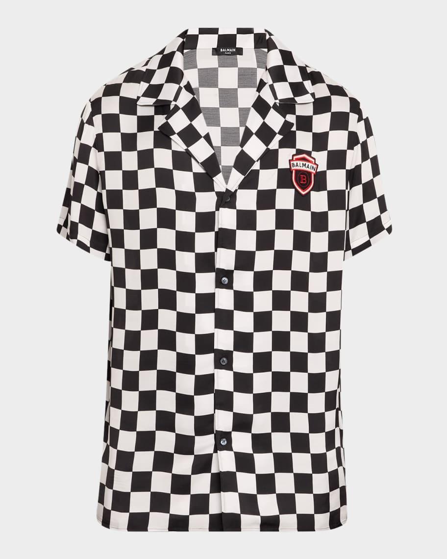 Mens Checkered Camp Shirt Product Image