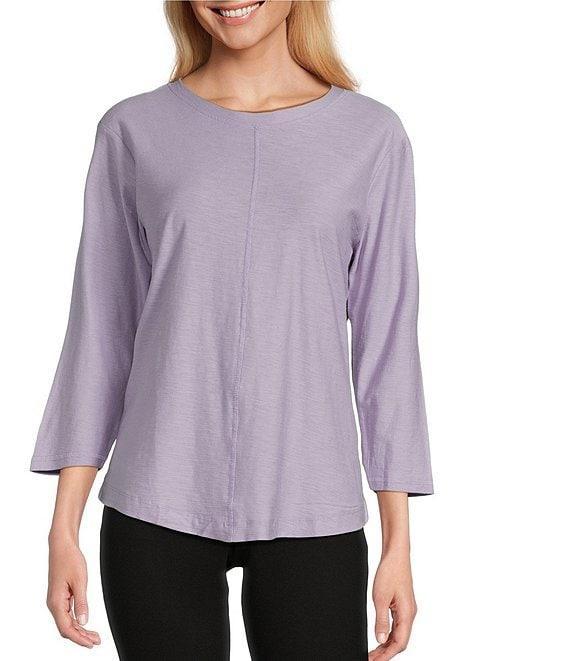 Westbound 3/4 Sleeve Knit Crew Neck Top Product Image