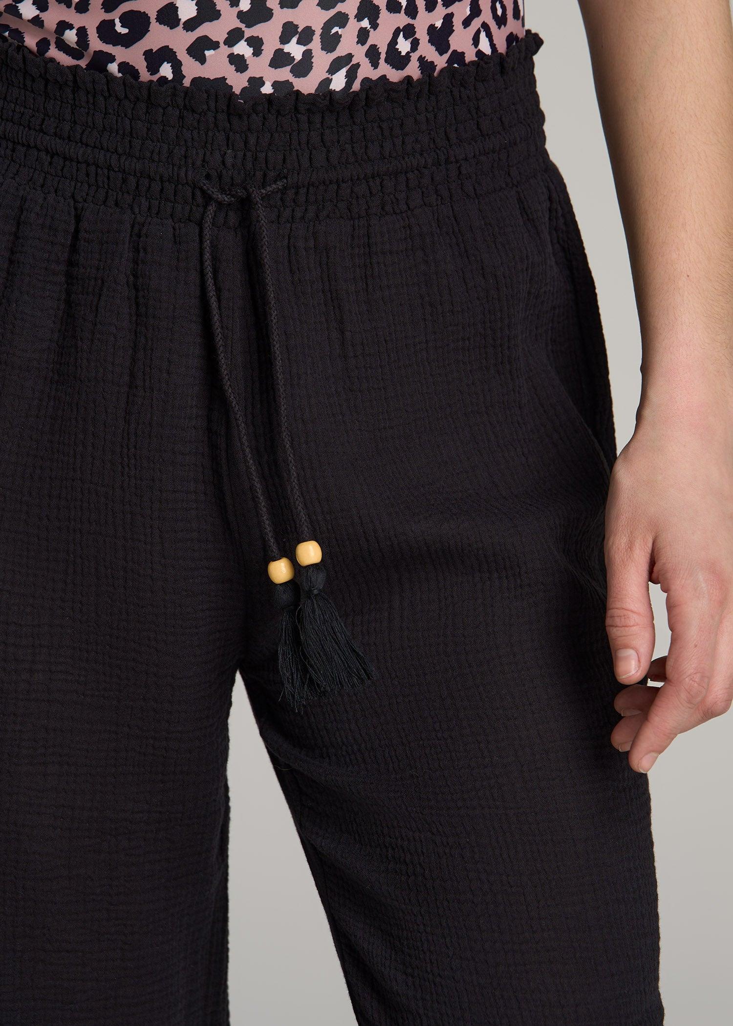 Gauze Cover Up Pants for Tall Women in Bright White Female Product Image