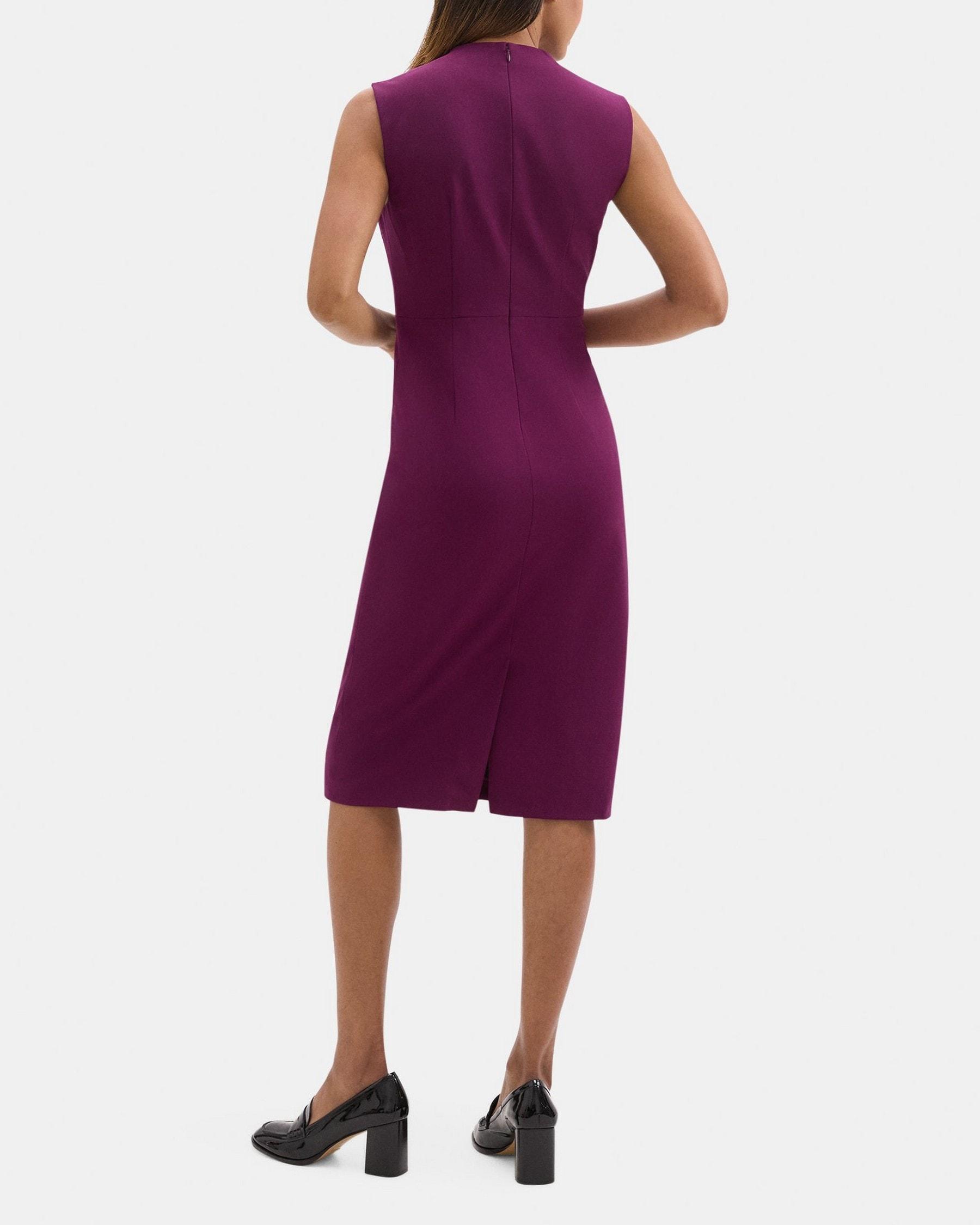 Fitted V-Neck Dress in Sevona Stretch Wool Product Image