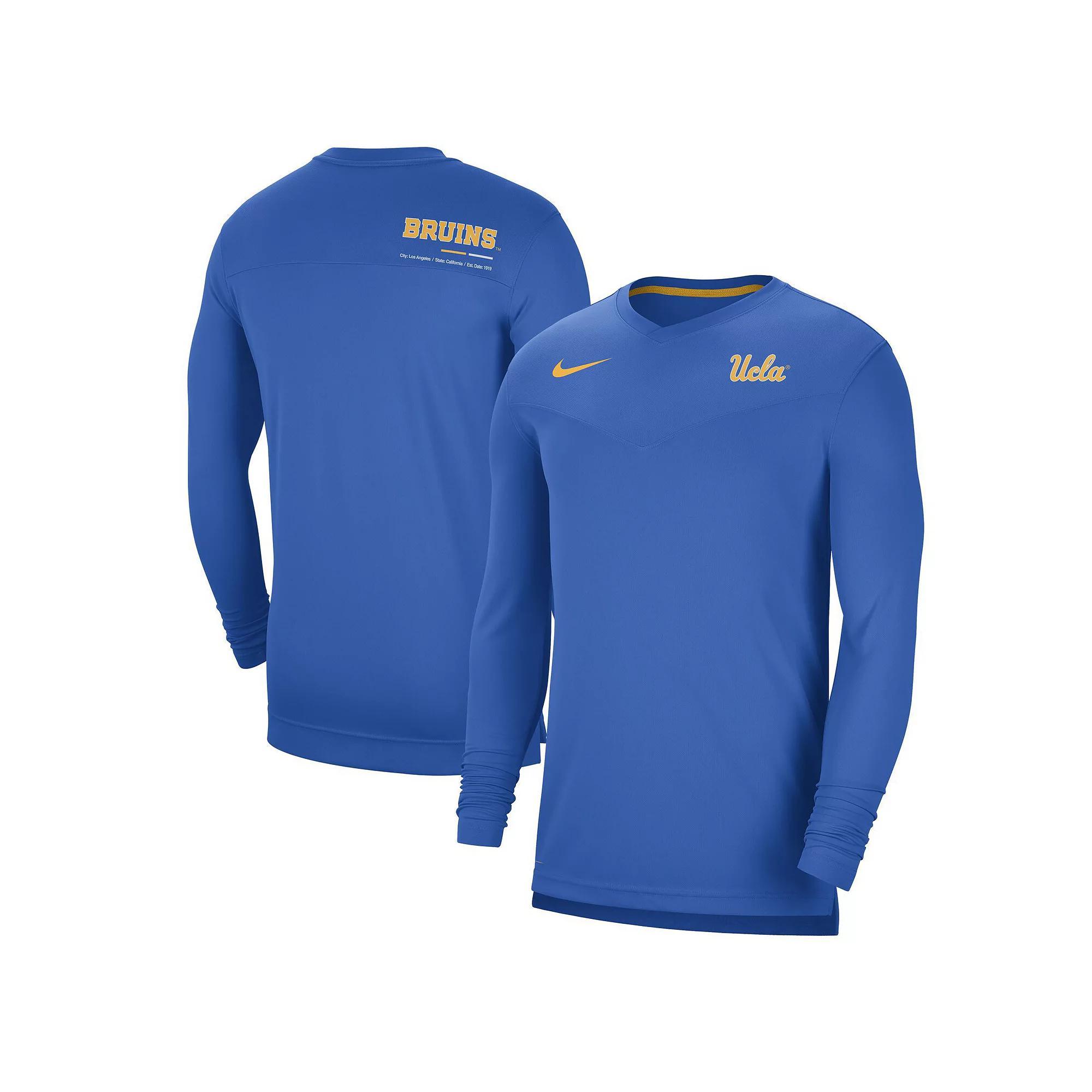Men's Nike Blue UCLA Bruins 2022 Coach Performance Long Sleeve V-Neck T-Shirt, Size: XL Product Image