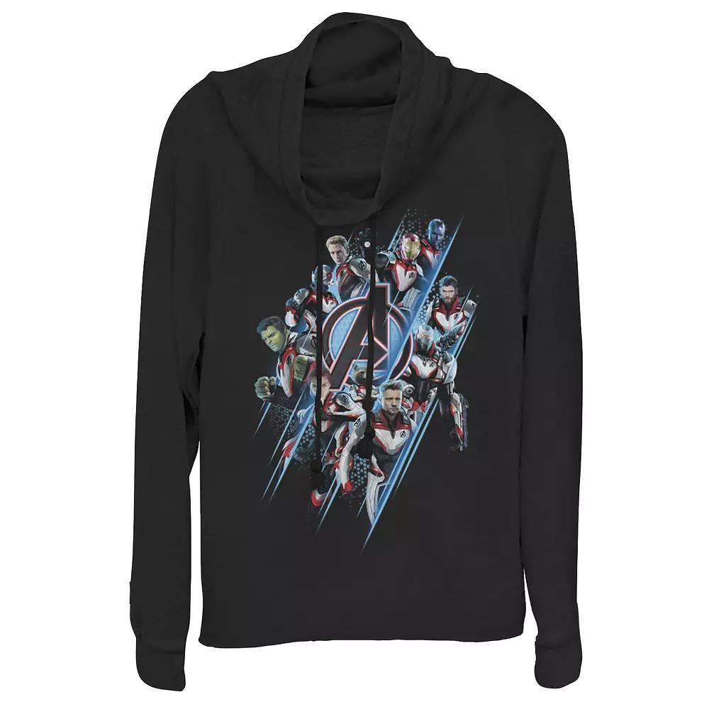 Juniors Marvel Avengers Endgame Iron Man Splatter Cowlneck Graphic Lightweight Long Sleeve, Girls Product Image