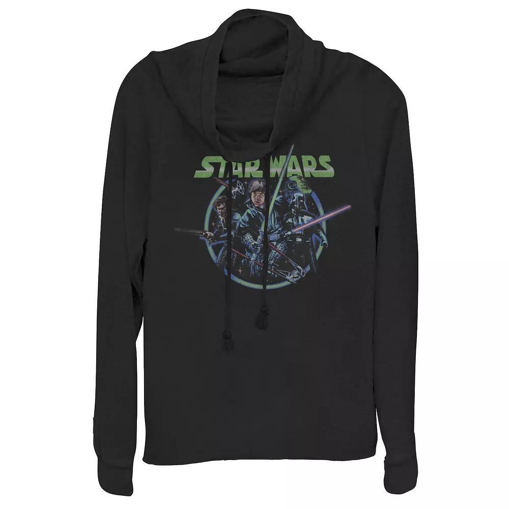 Juniors Marvel Avengers Endgame Iron Man Splatter Cowlneck Graphic Lightweight Long Sleeve, Girls Product Image