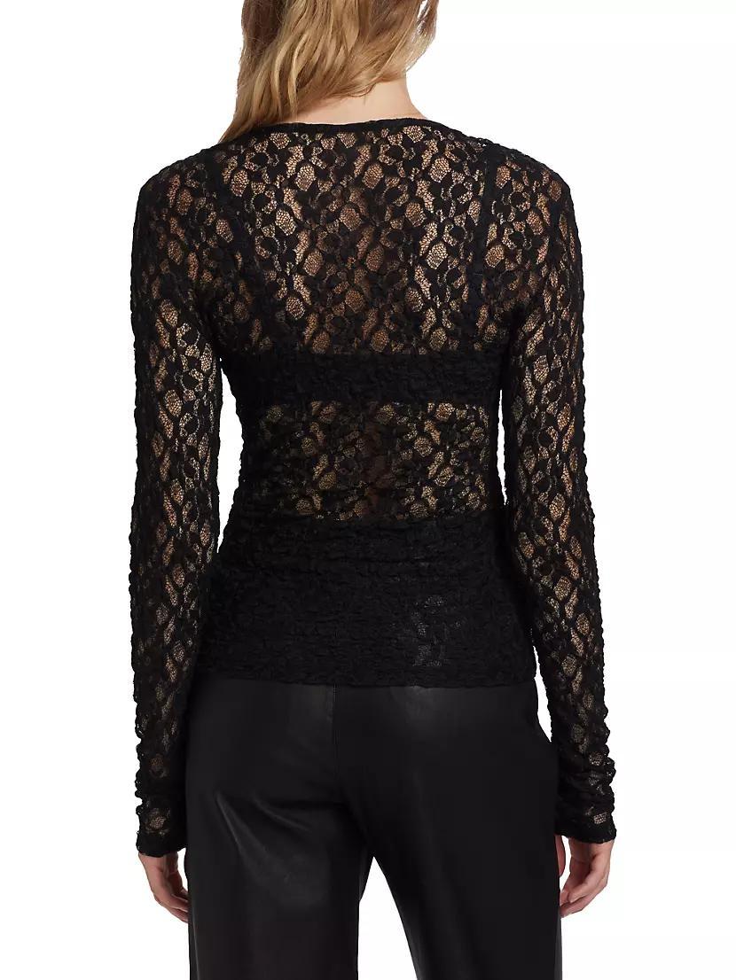 Mesh Lace Long-Sleeve Top Product Image