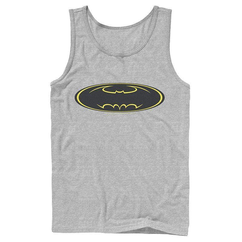 Mens DC Comics Batman Yellow Line Chest Logo Tank Top Product Image