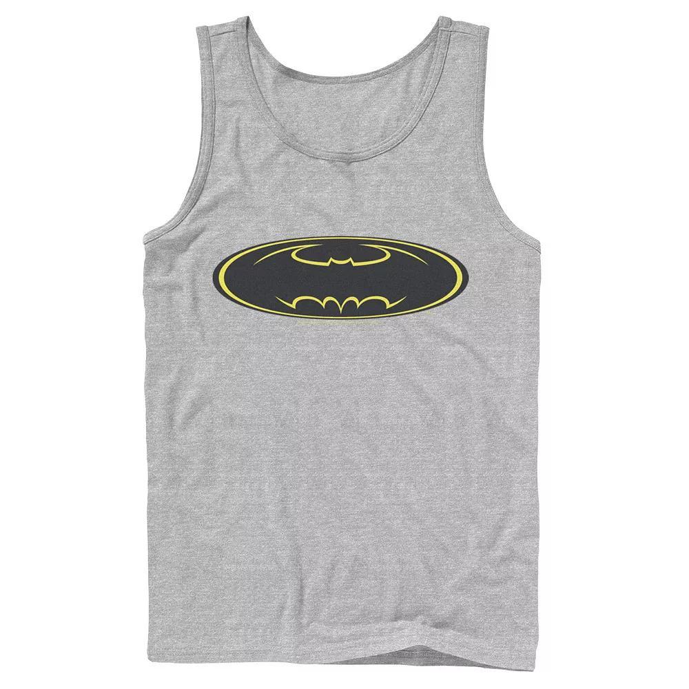 Mens DC Comics Batman Yellow Line Chest Logo Tank Top Product Image