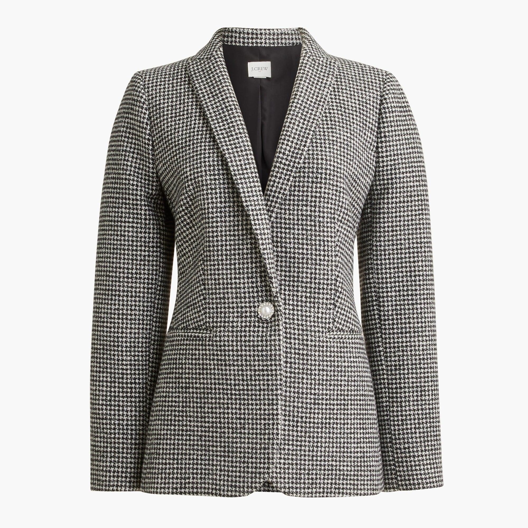 Sparkle houndstooth one-button blazer Product Image