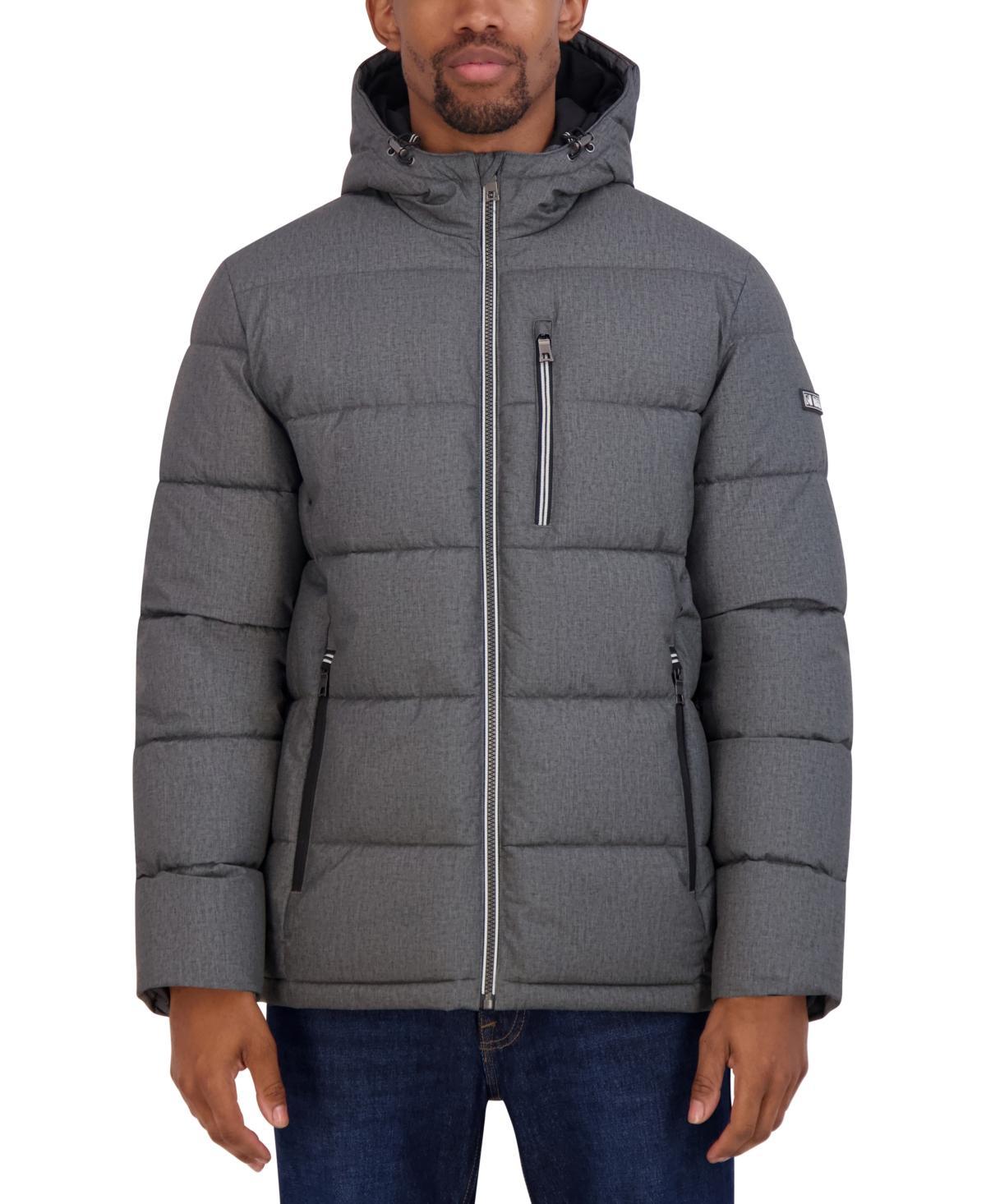 Mens Nautica Hooded Puffer Jacket Blue Product Image
