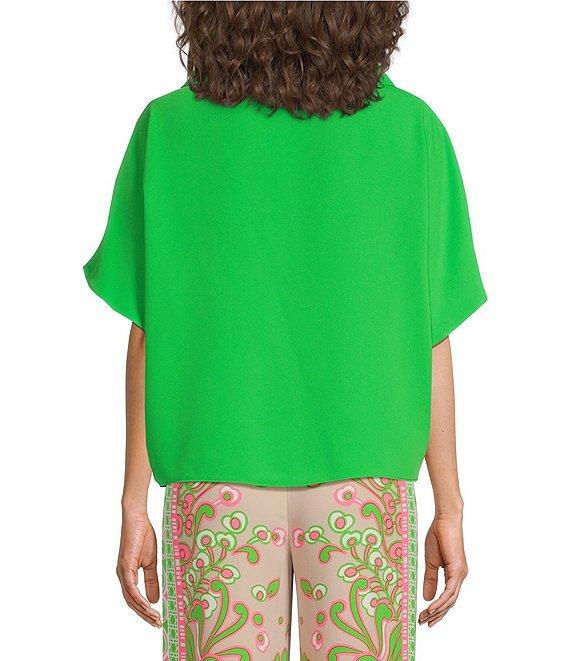 Trina Turk Honeysuckle Folded Boat Neck Short Dolman Sleeve Top Product Image
