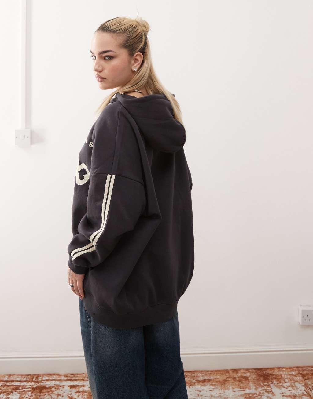 Noisy May oversized hoodie with Colorado print in black Product Image