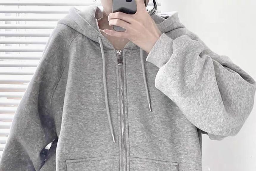 Drawstring Zip Hoodie Product Image