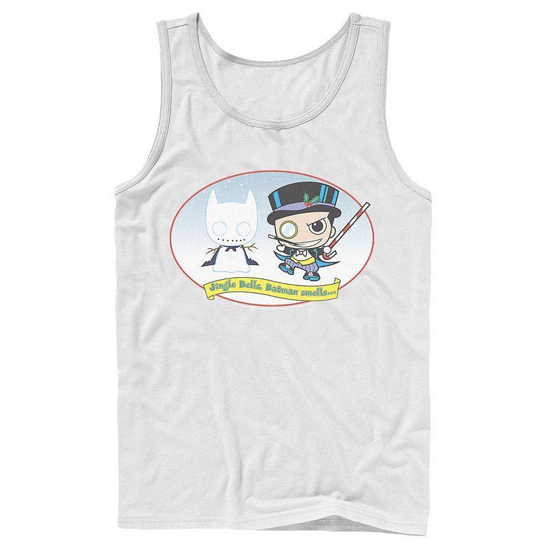 Men's DC Comics The Penguin Jingle Bells Batman Smells Christmas Tank Top, Size: Large, White Product Image