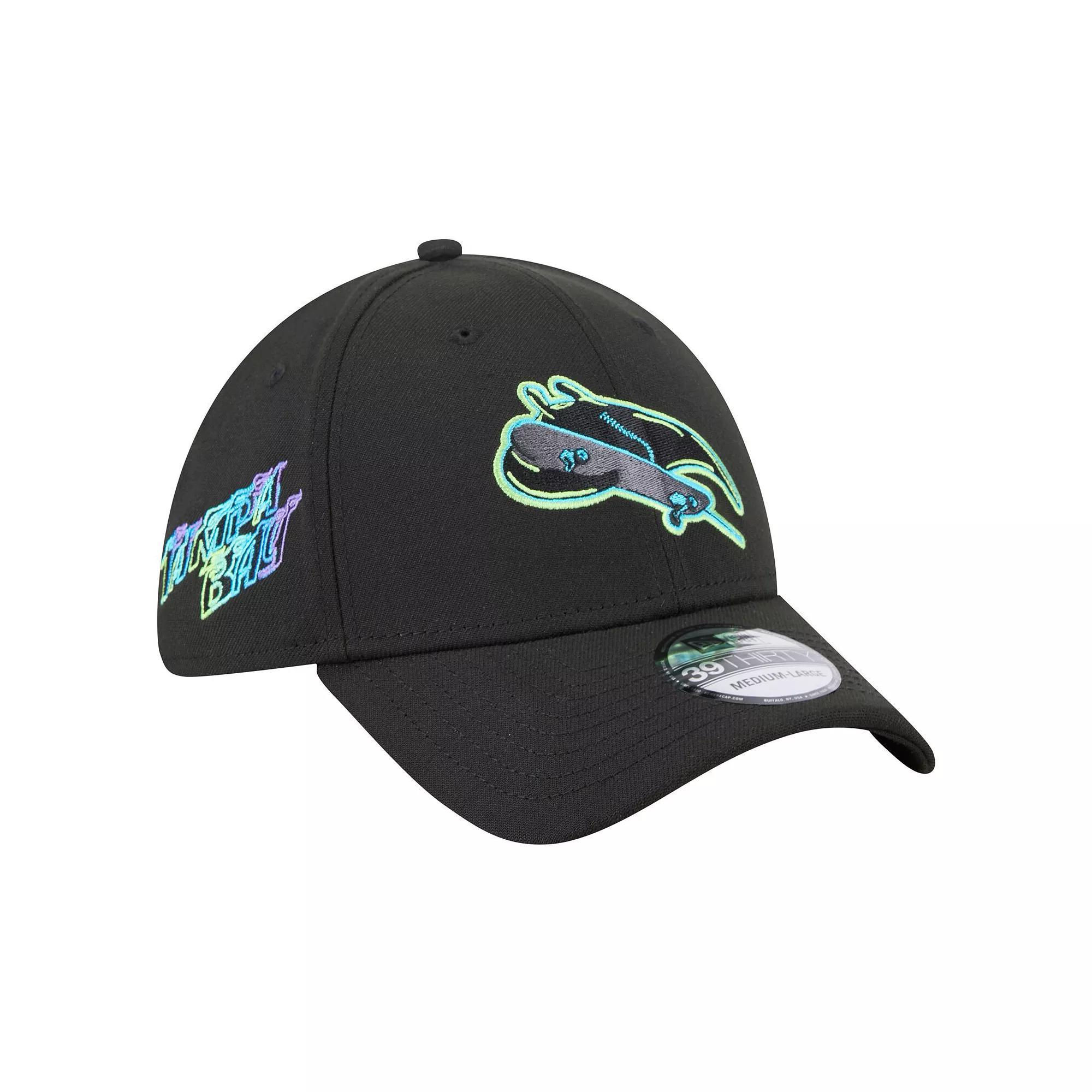 Men's New Era Black Tampa Bay Rays City Connect 39THIRTY Flex Hat, Size: Large/XL Product Image