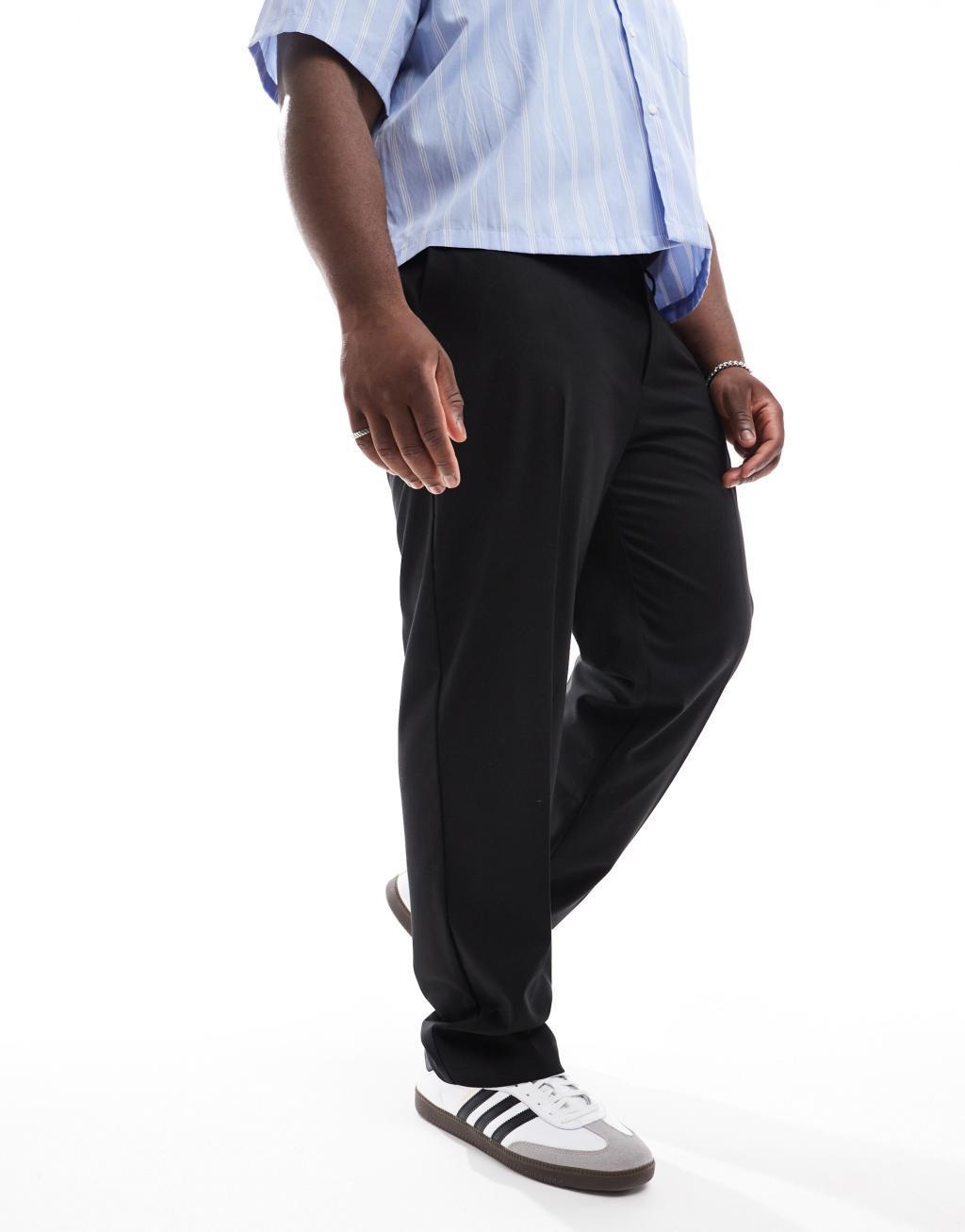 ASOS DESIGN dressy tapered fit pants in black Product Image