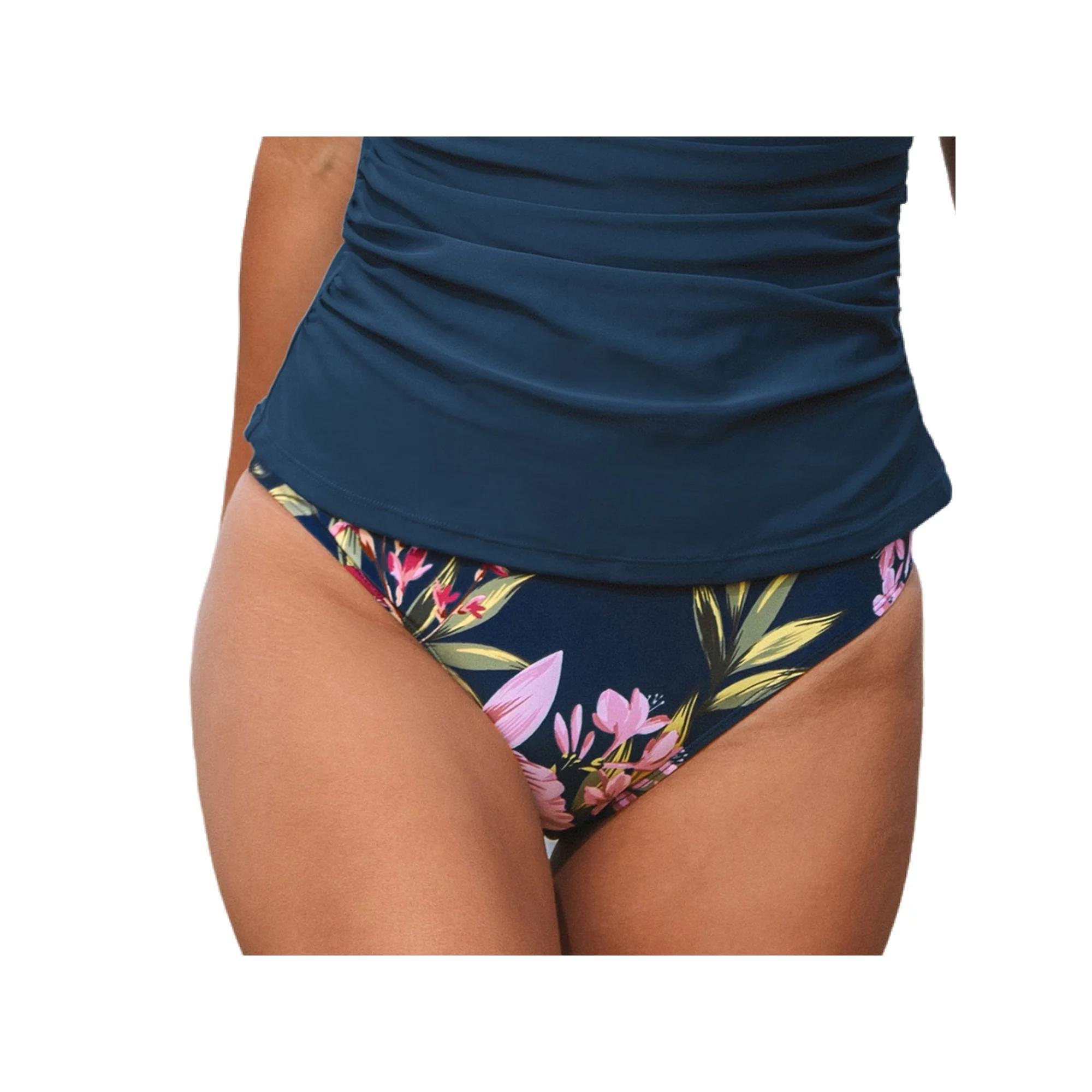 Womens Cupshe Floral High-Rise Bikini Swim Bottoms Product Image
