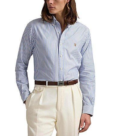 Polo Ralph Lauren Classic Fit Striped Stretch Long Sleeve Woven Shirt Product Image