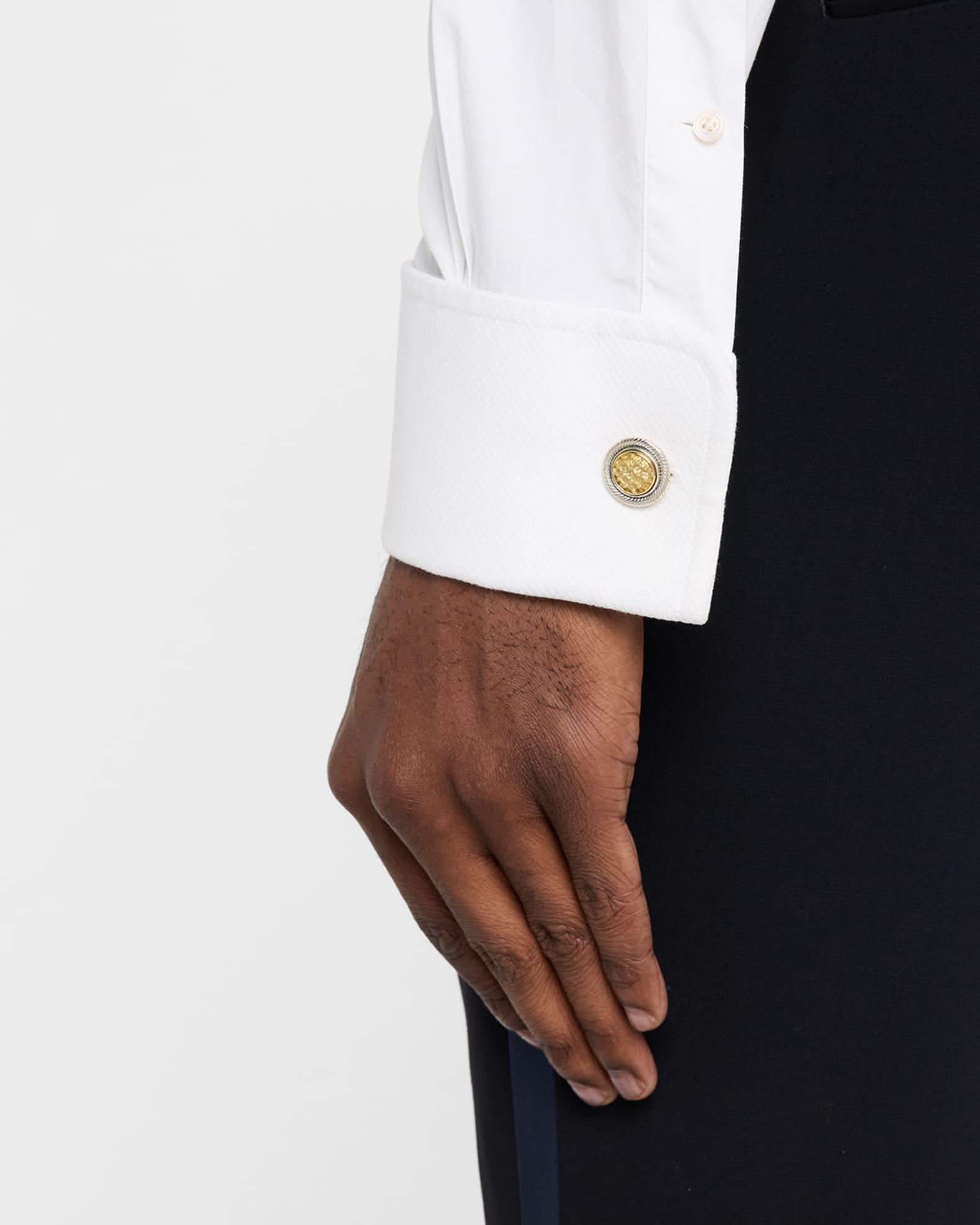 Mens Kavos Sterling Silver and Bronze Cufflinks Product Image