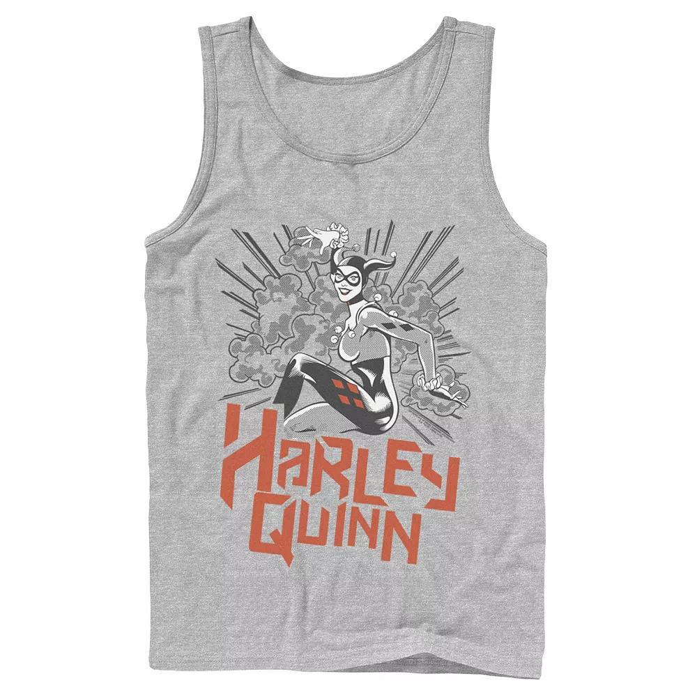 Men's DC Comics Harley Quinn Action Pose Tank Top, Size: Large, Athletic Grey Product Image