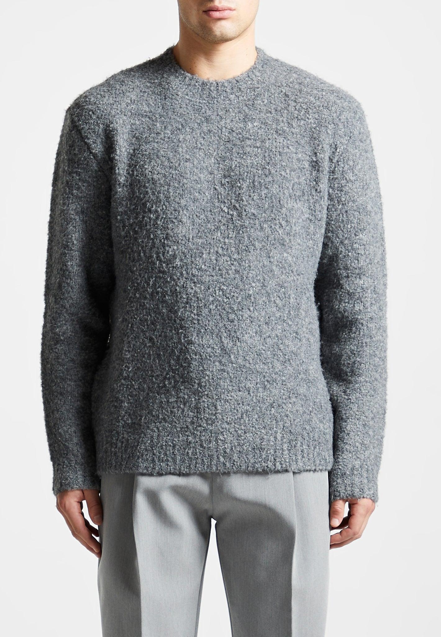 Boucle Knit Jumper - Grey Male Product Image