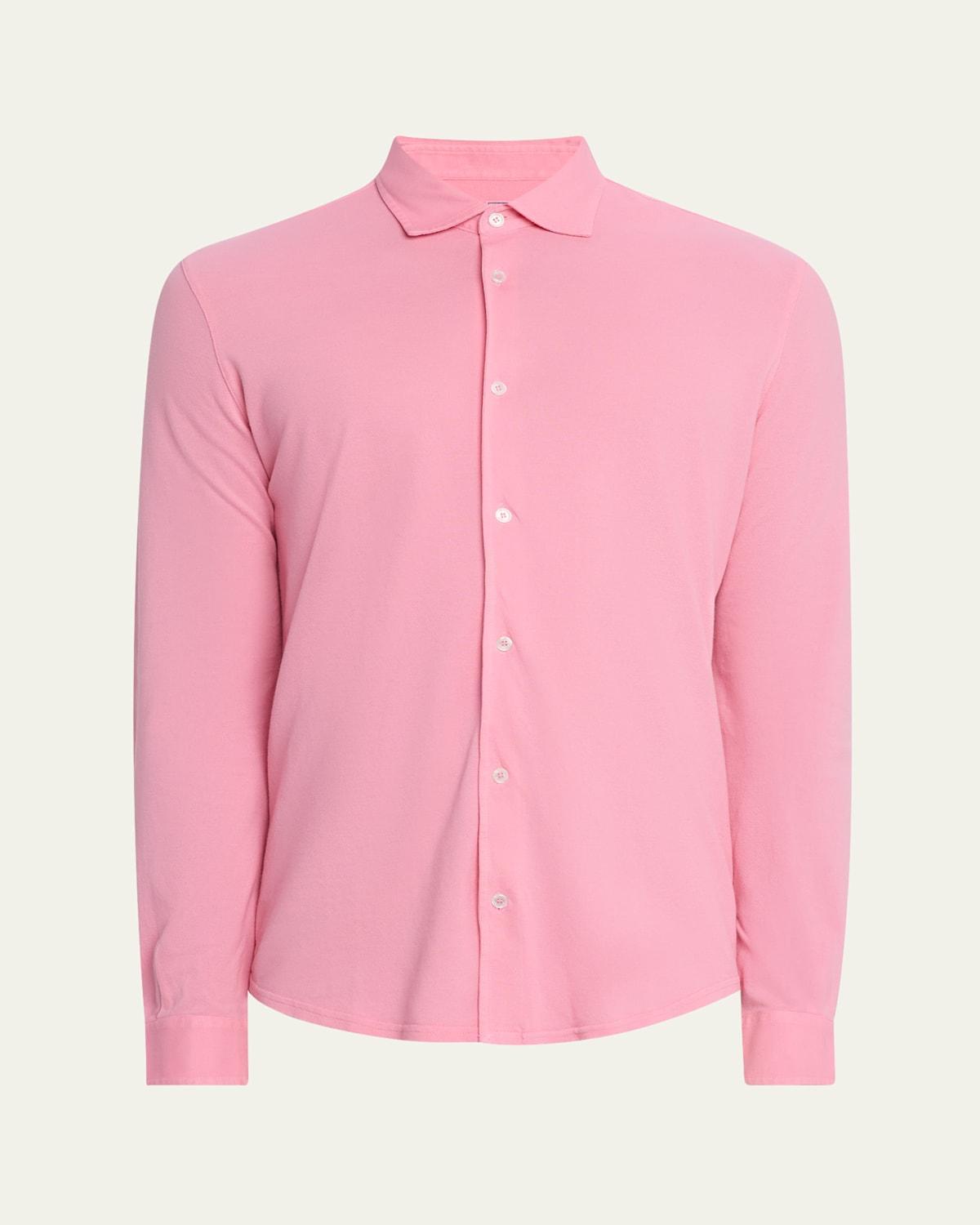 Mens Frosted Pique Casual Button-Down Shirt Product Image