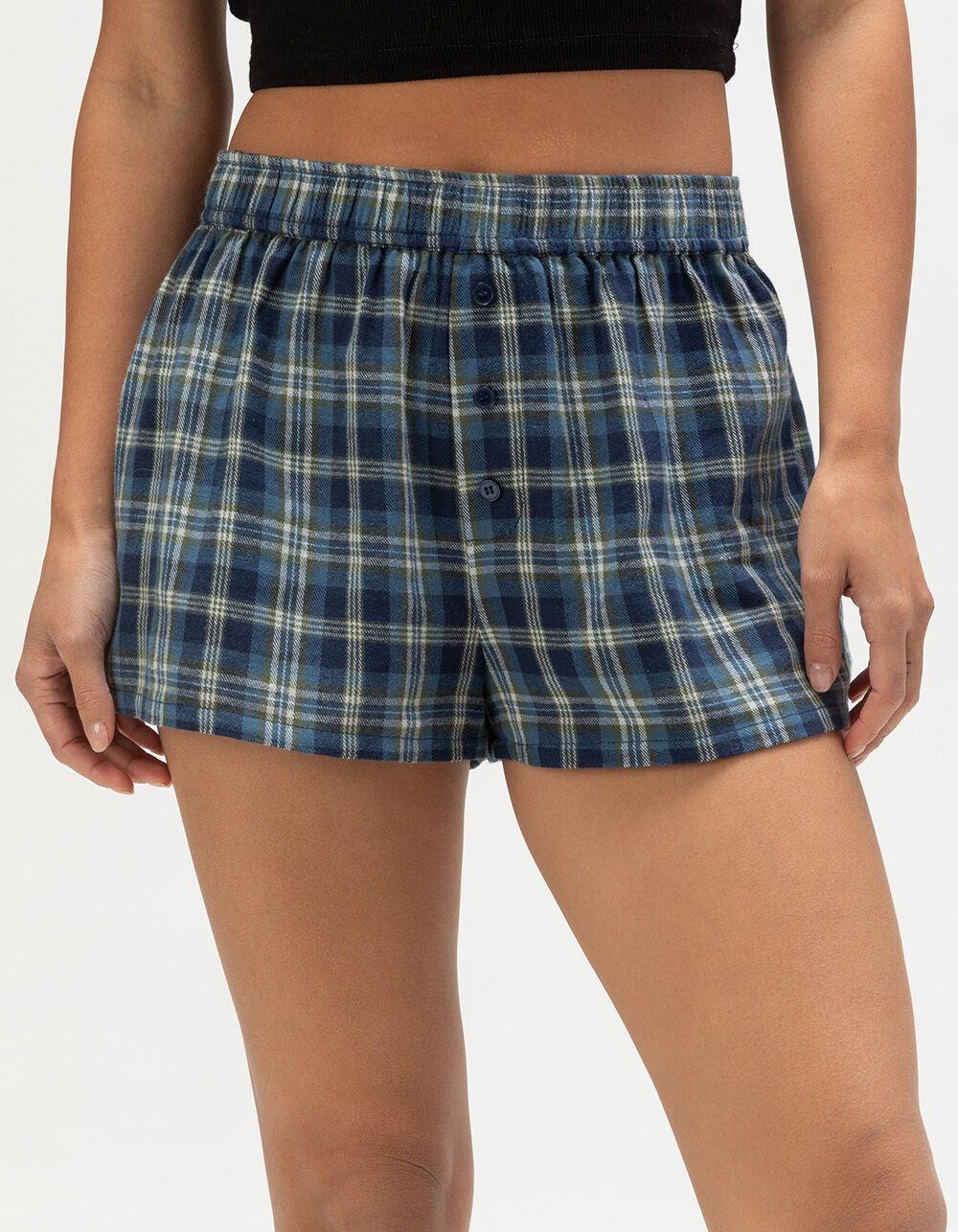 FULL TILT Plaid Womens Boxer Shorts - BROWN COMBO Product Image