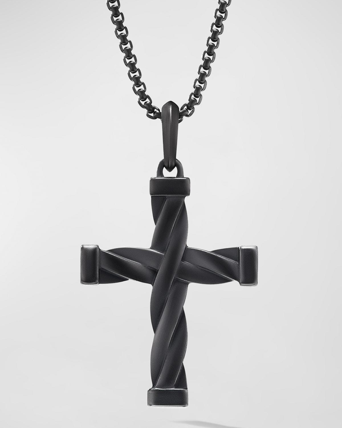 Mens DY Helios Cross Pendant in Titanium, 48MM Product Image