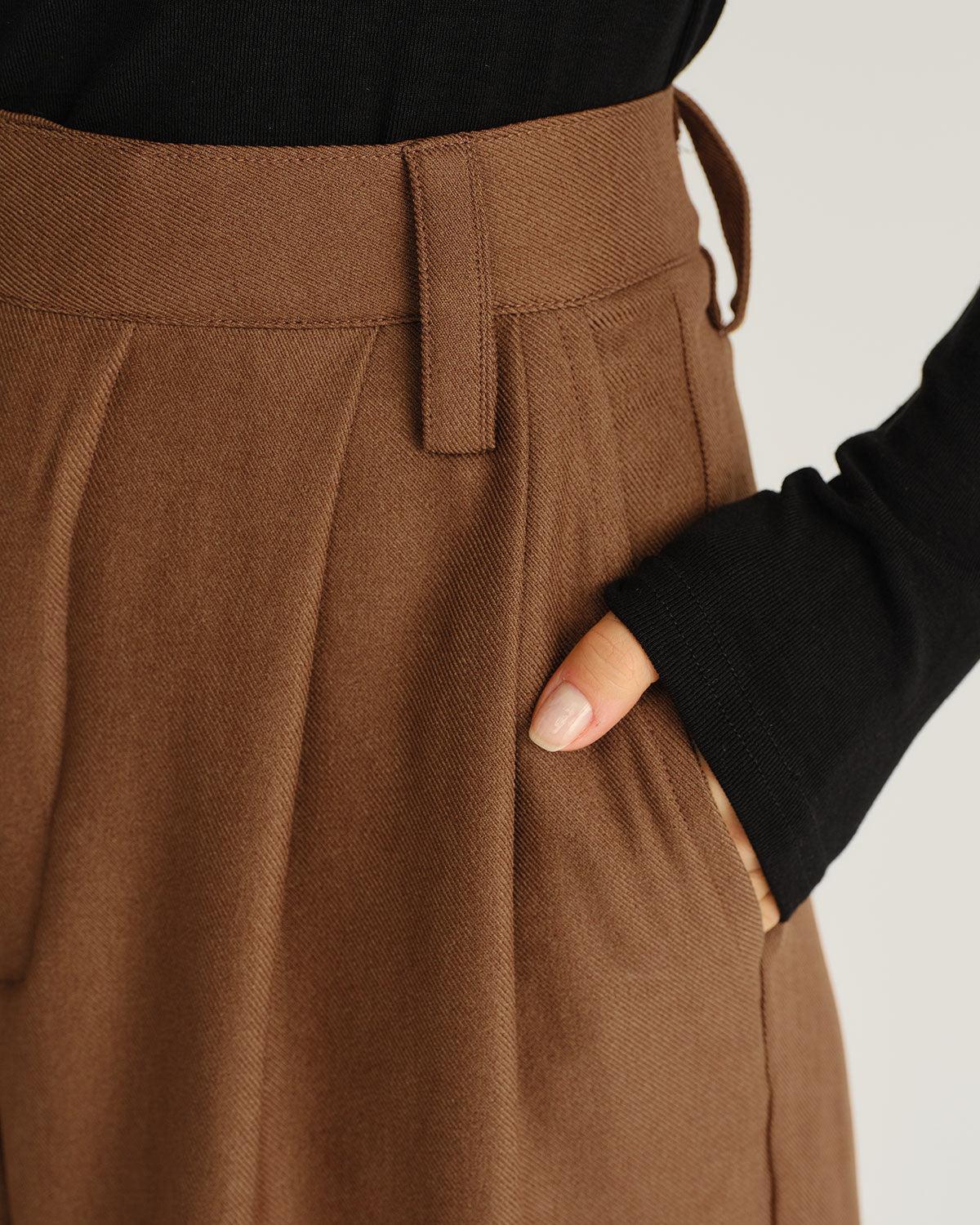 Caramel Natural Waisted Straight Casual Pants Product Image