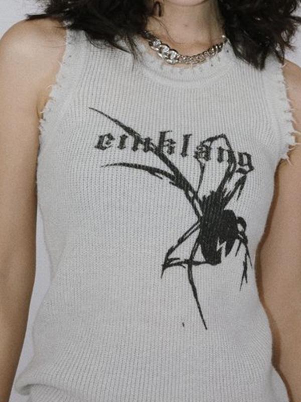 Spider Jacquard Raw Trim Tank Top Product Image