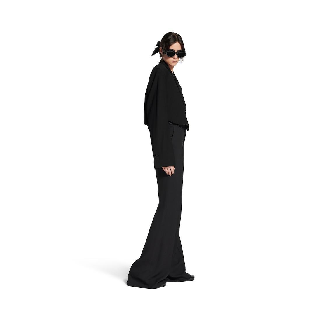 Women's Cut Off Single Breasted Jacket in Black Product Image