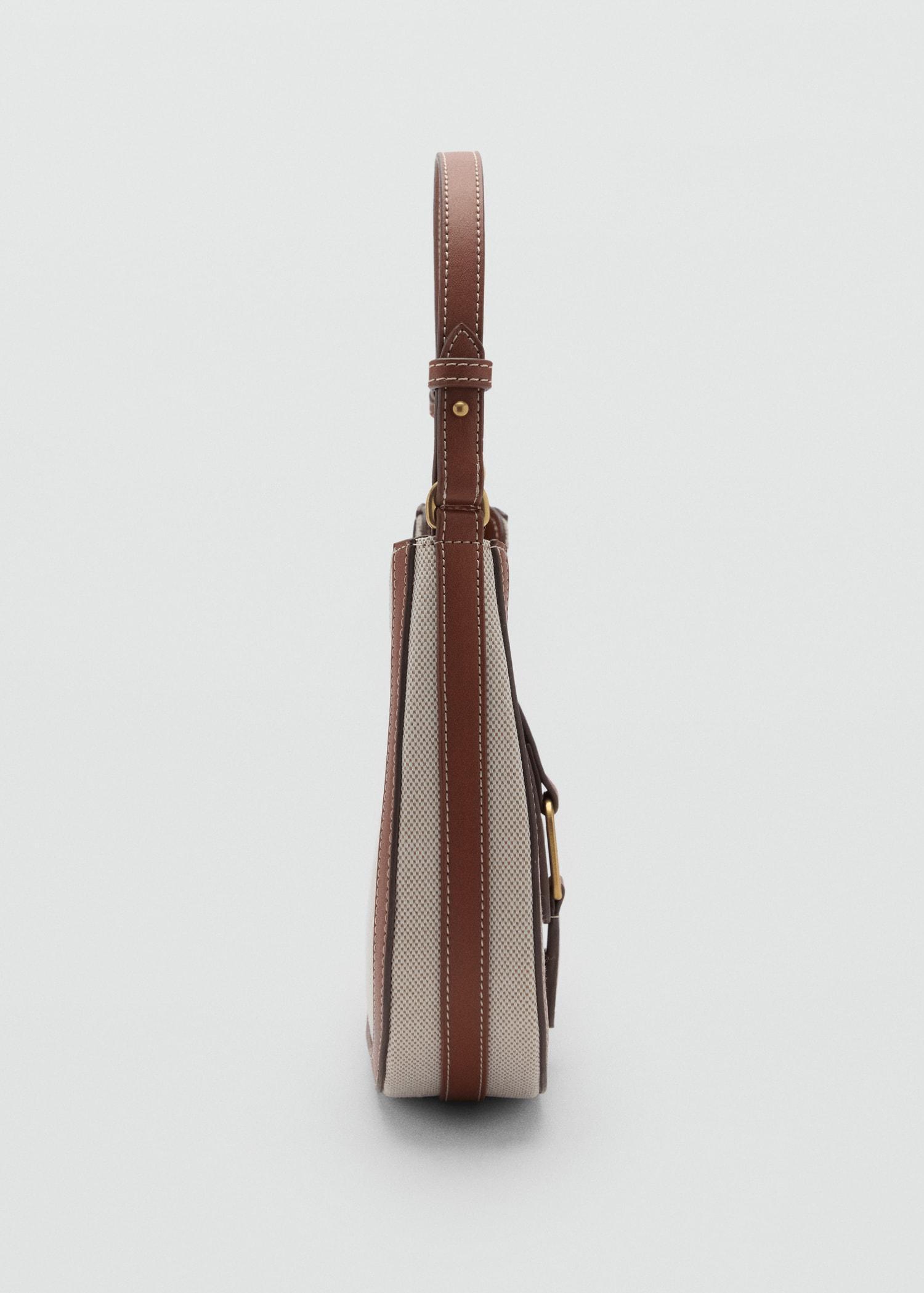 Contrast canvas shoulder bag - Women | MANGO USA Product Image