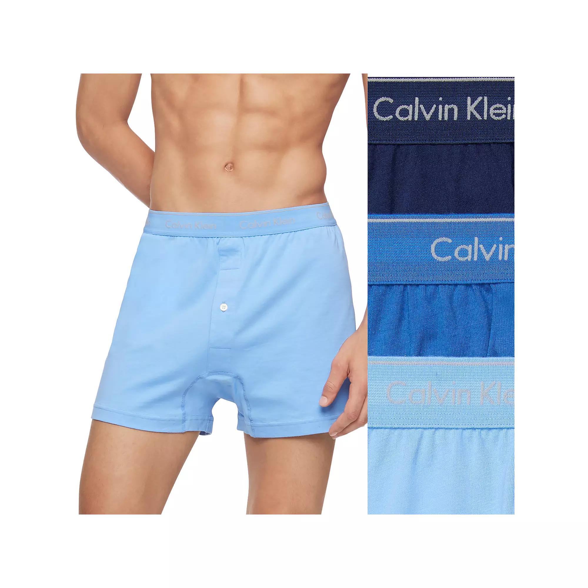 Men's Calvin Klein 3-pack Cotton Classics Woven Boxers, Size: Small, Black Patterned Product Image