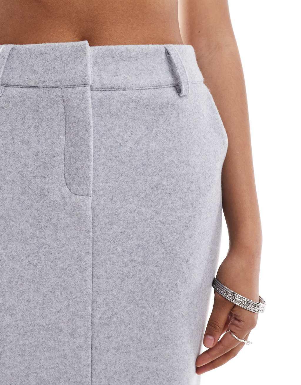 Pretty Lavish tailored maxi skirt in gray Product Image