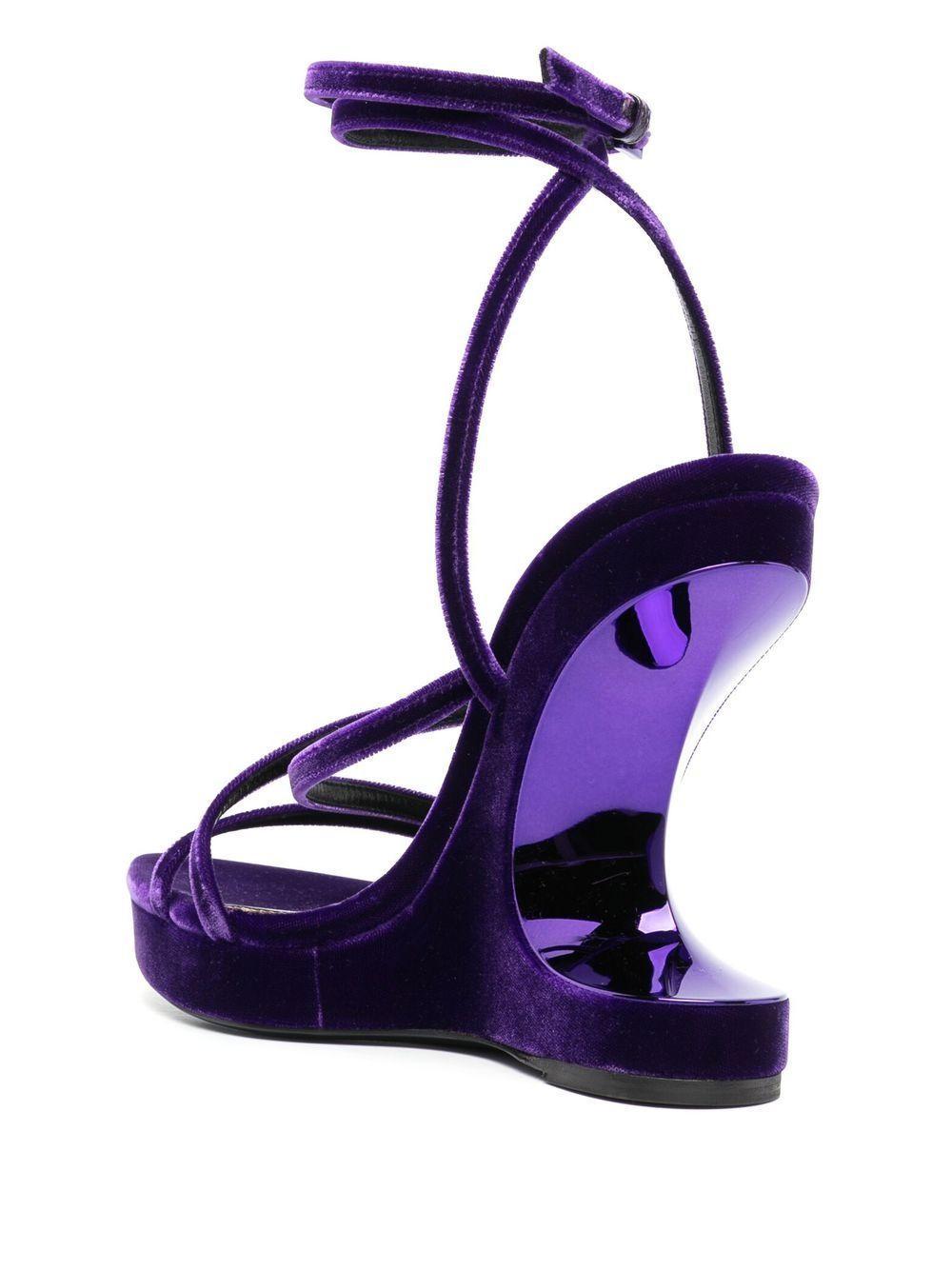 130mm wedge velvet sandals Product Image