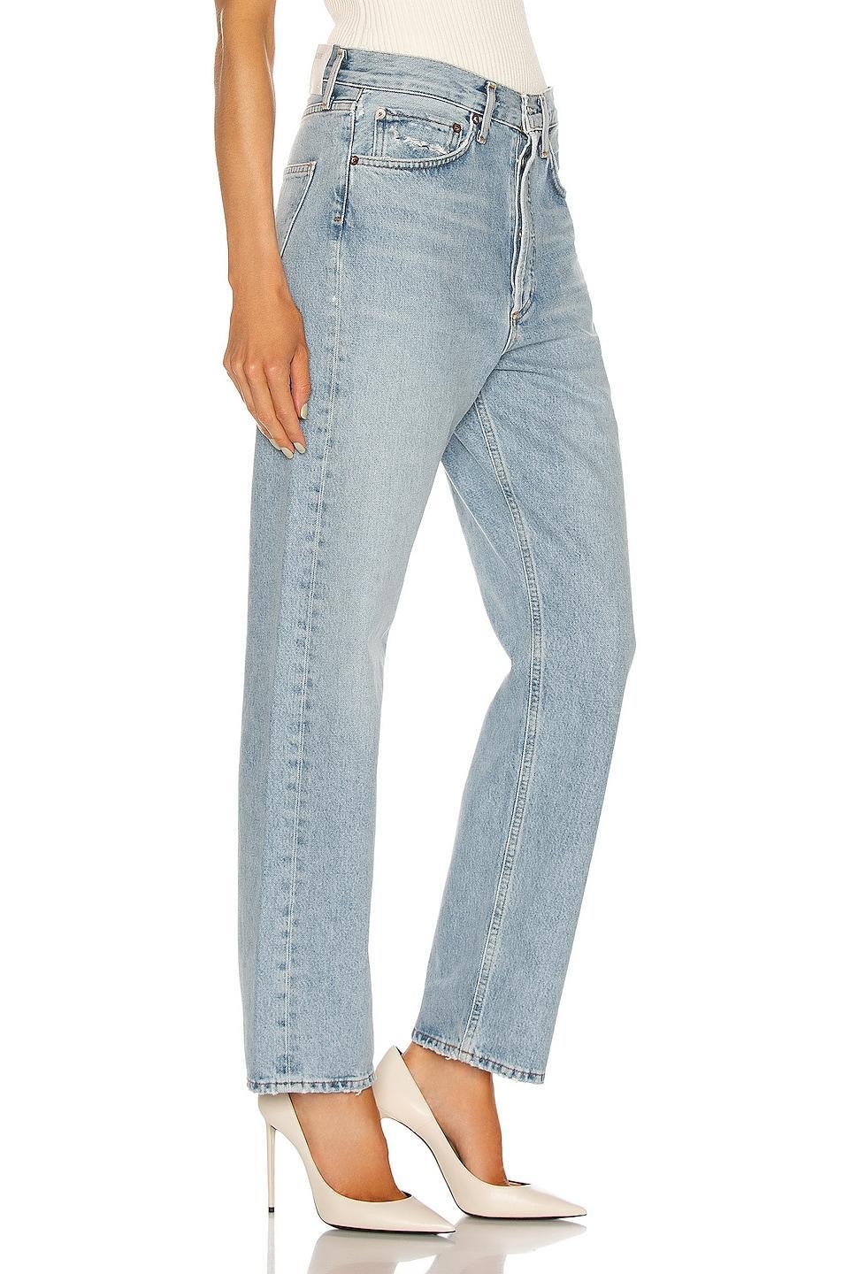 AGOLDE 90's Mid Rise Loose Fit in Denim-Light. Size 23, 24, 25, 27, 28, 29, 30, 31, 32, 33, 34. Product Image