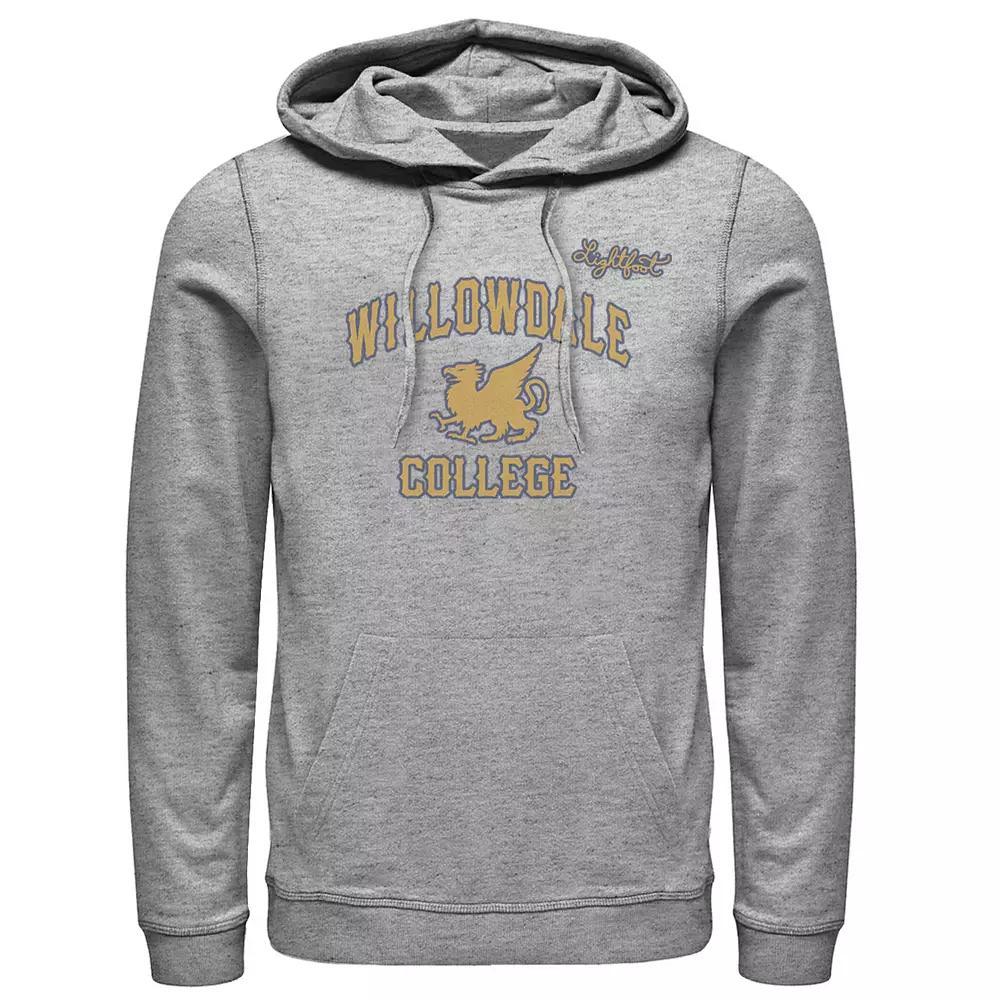 Mens Jurassic Park Orange Hue T-Rex Portrait Logo Hoodie Athletic Grey Product Image