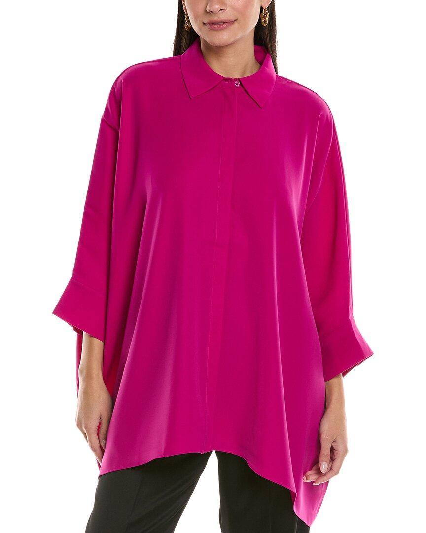 ST JOHN St. John Draped Blouse In Pink Product Image