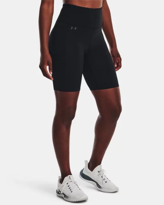Plus Size Women's Under Armour 8-in. High-Rise Motion Bike Shorts, Size: 1XL, Black  Gray Product Image