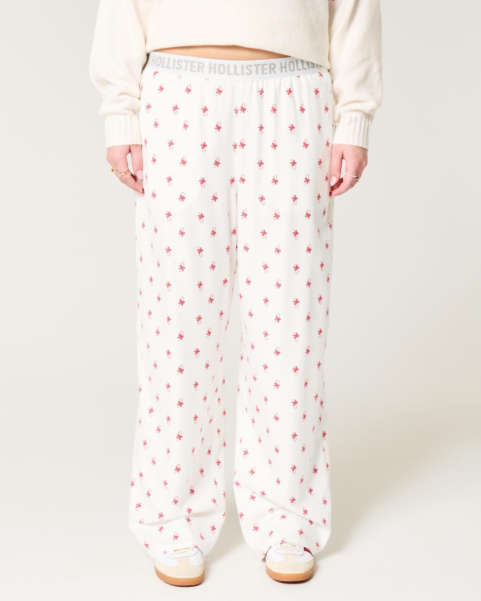 24/7 Wide-Leg Flannel Pajama Pants Product Image