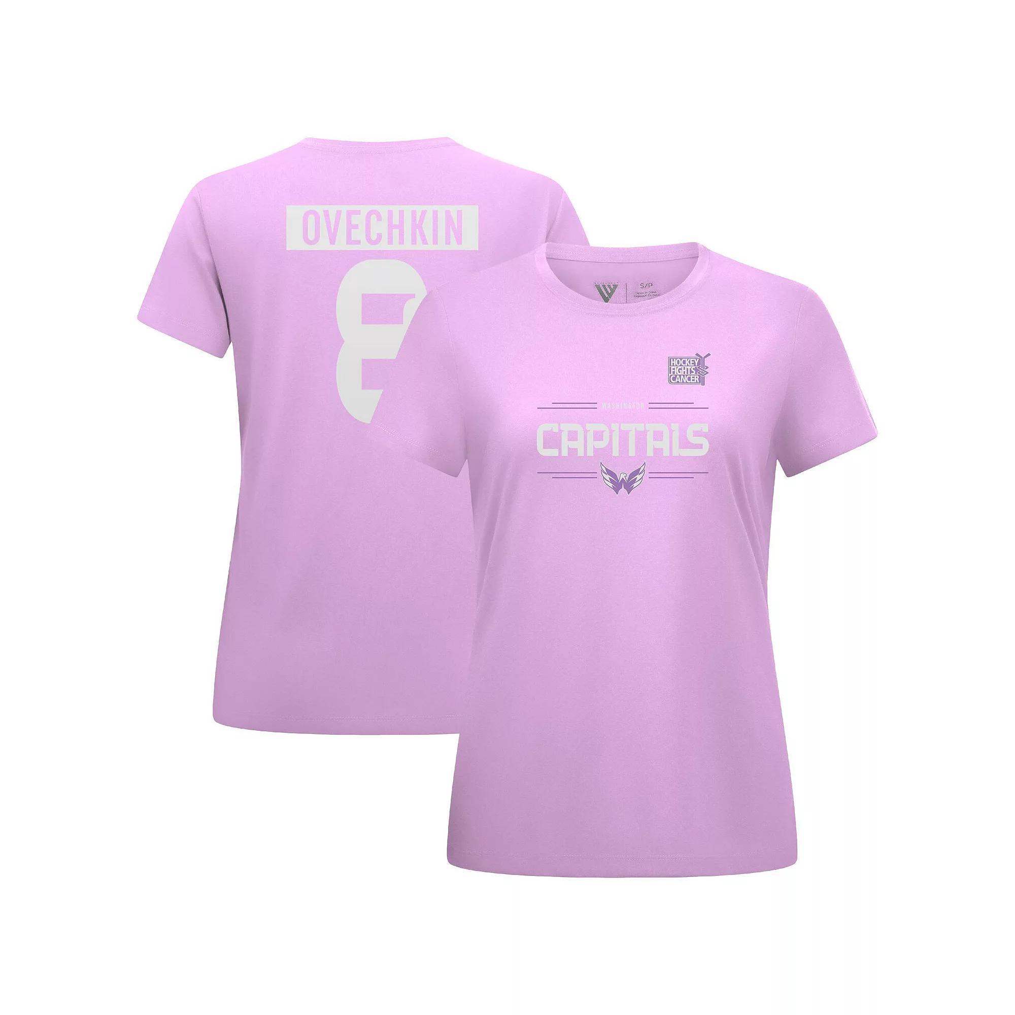 Women's Levelwear Alexander Ovechkin Violet Washington Capitals Hockey Fights Cancer Anthem Name & Number T-Shirt, Size: Large, Team Product Image
