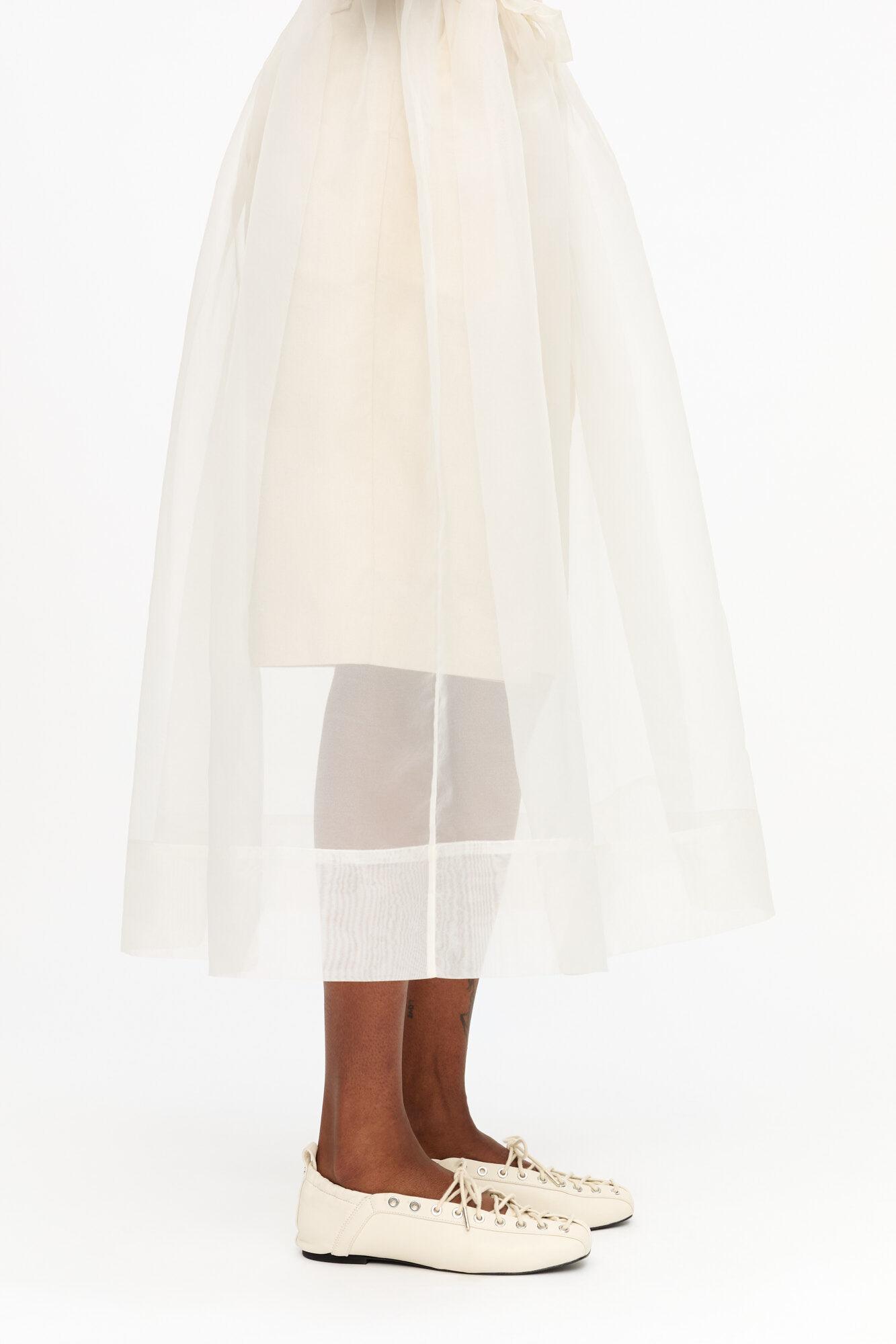 Ivory Lace-Up Ballerinas Product Image