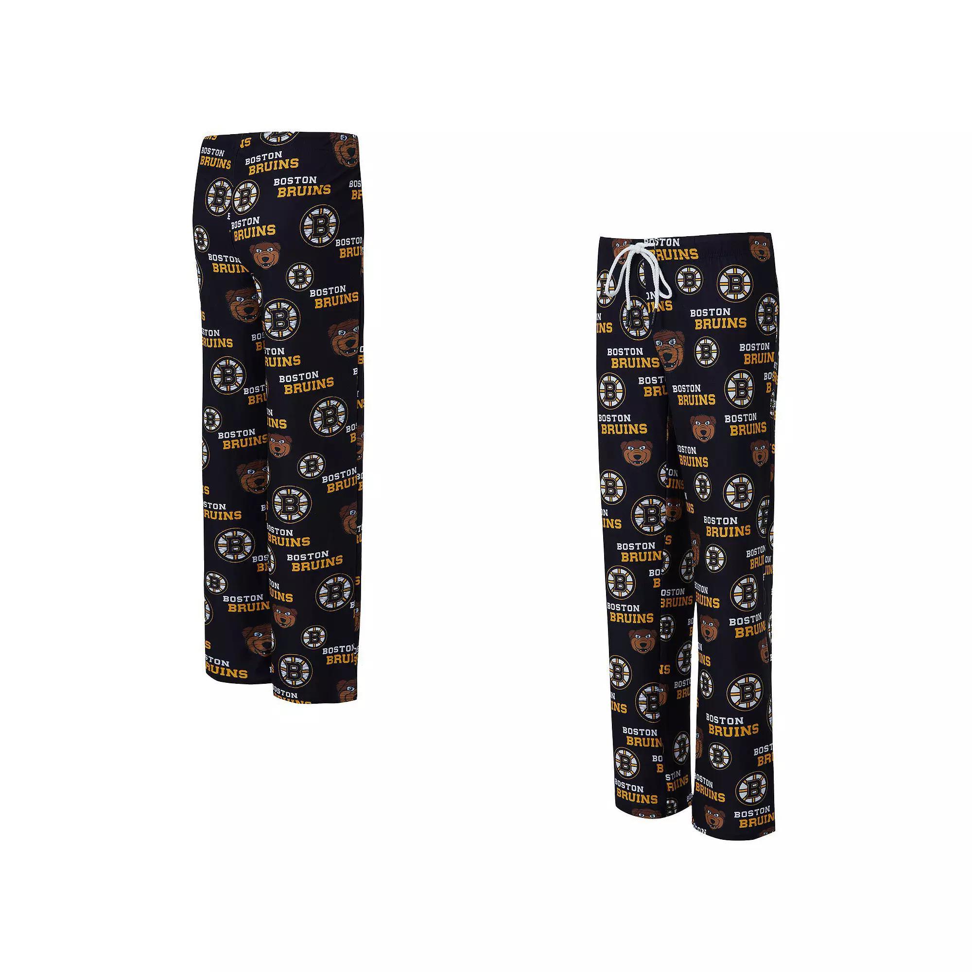 Women's Concepts Sport Black Boston Bruins Zest Allover Print Knit Pants, Size: Small Product Image