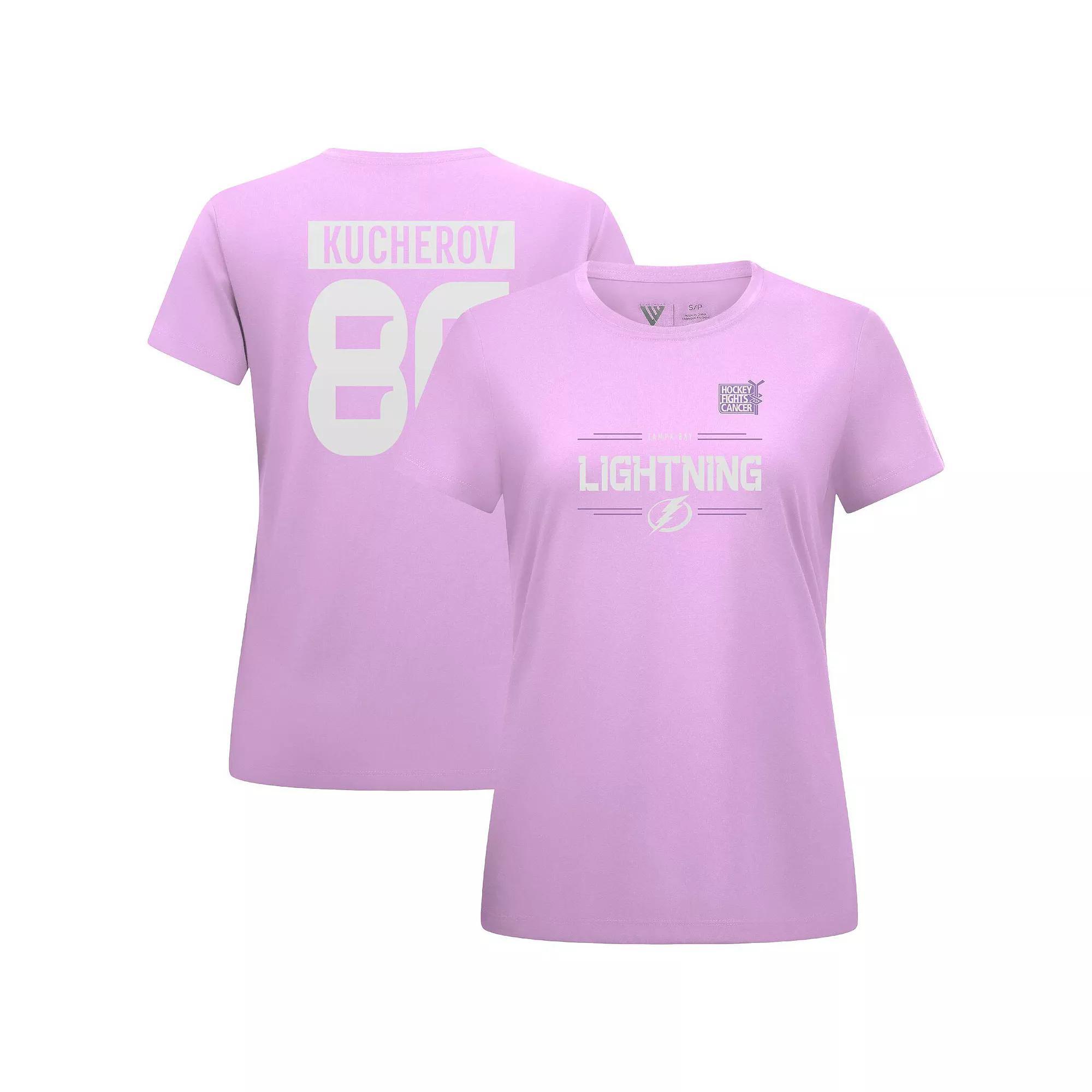 Womens Levelwear Nikita Kucherov Violet Tampa Bay Lightning Hockey Fights Cancer Anthem Name & Number T-Shirt Product Image